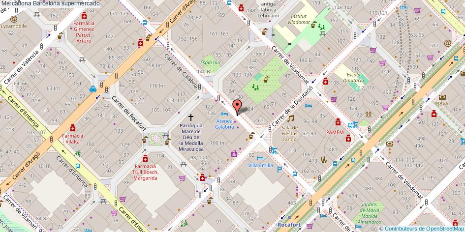 mapa Mercadona supermercado Barcelona