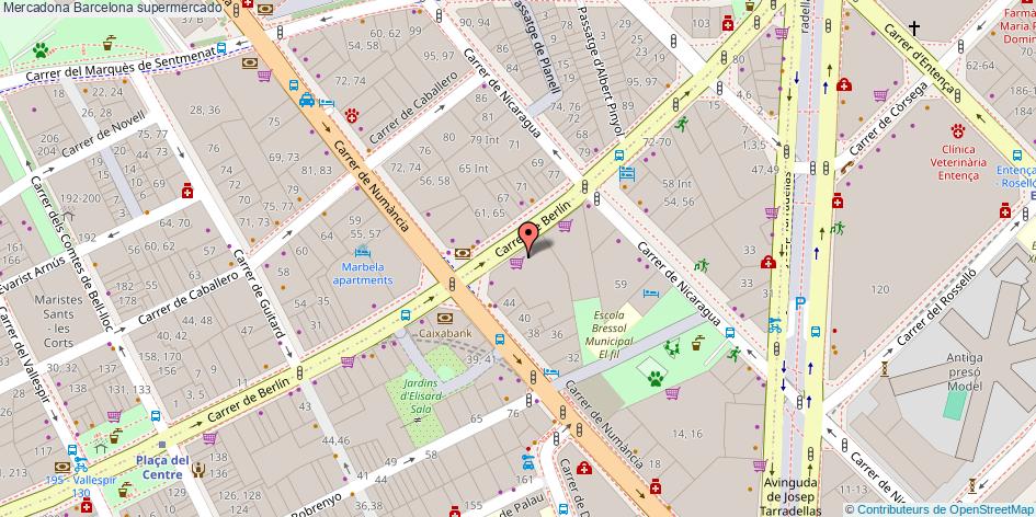 mapa Mercadona supermercado Barcelona
