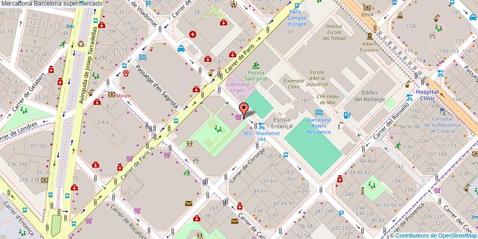mapa Mercadona supermercado Barcelona