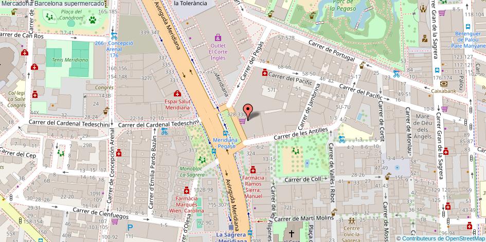 mapa Mercadona supermercado Barcelona