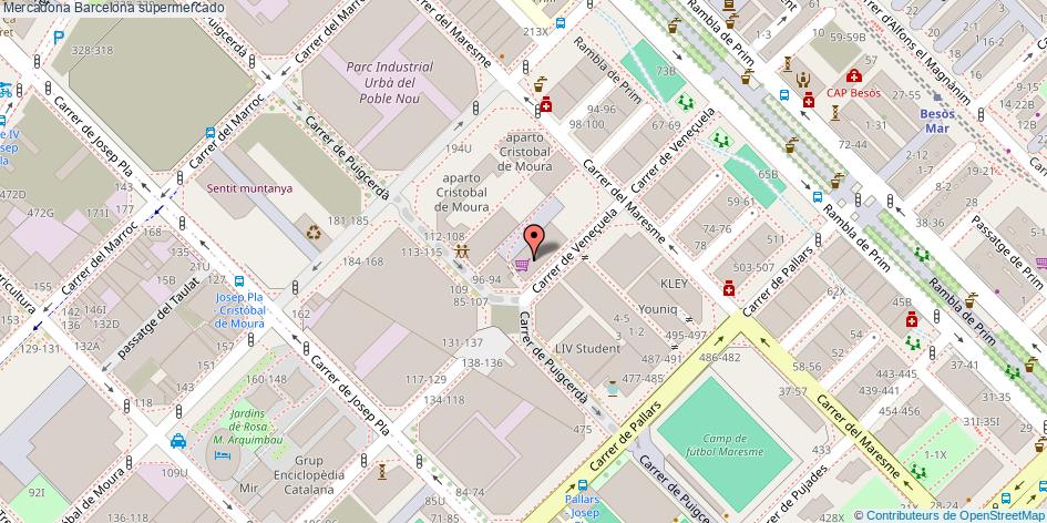 mapa Mercadona supermercado Barcelona