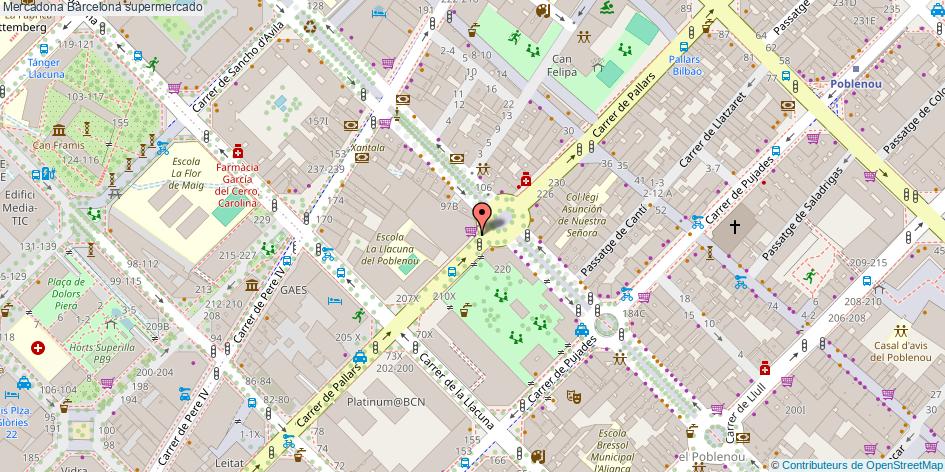 mapa Mercadona supermercado Barcelona