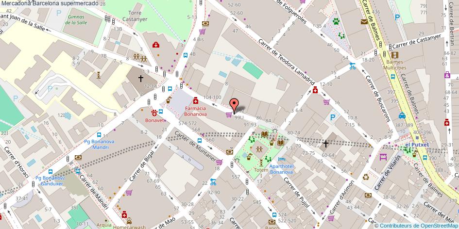 mapa Mercadona supermercado Barcelona