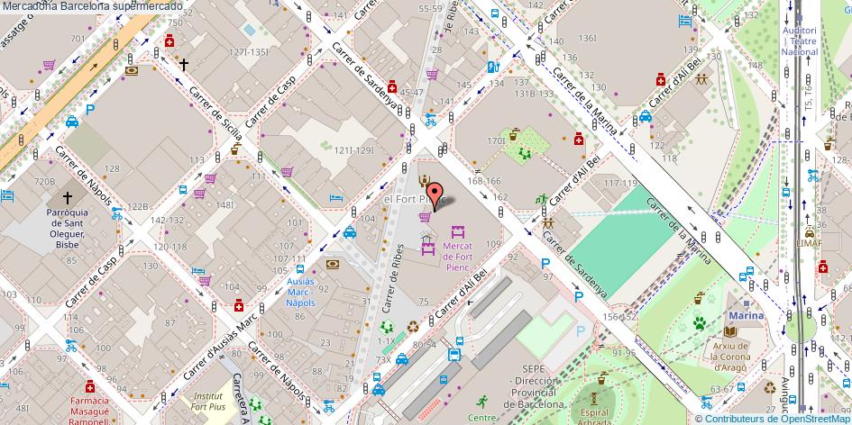 mapa Mercadona supermercado Barcelona