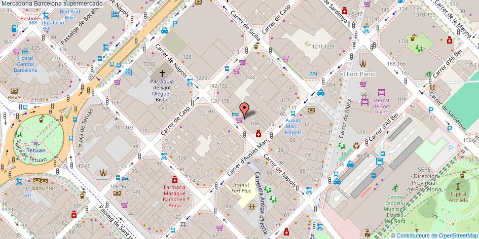 mapa Mercadona supermercado Barcelona