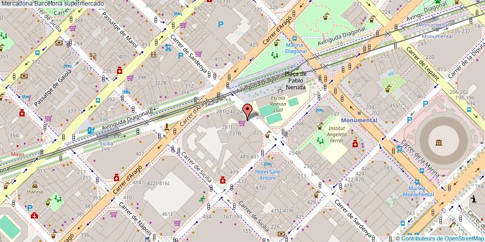 mapa Mercadona supermercado Barcelona