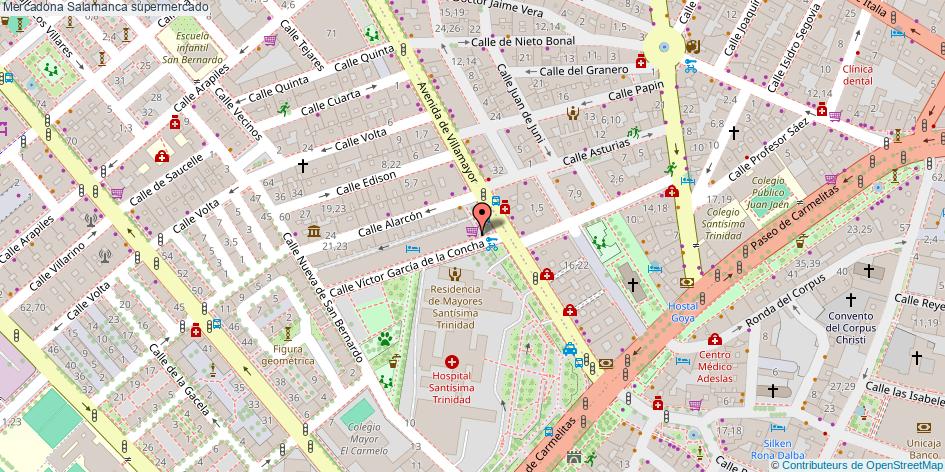 mapa Mercadona supermercado Salamanca