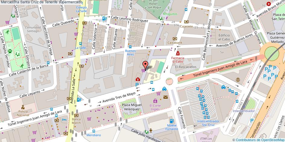 mapa Mercadona supermercado Santa Cruz de Tenerife