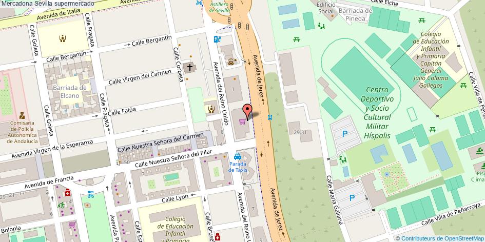 mapa Mercadona supermercado Sevilla