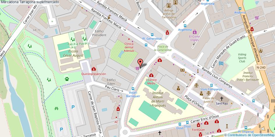 mapa Mercadona supermercado Tarragona