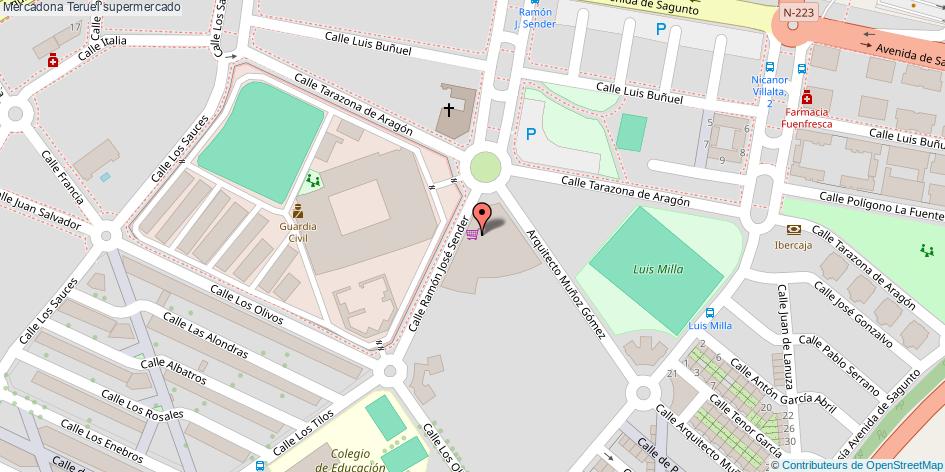 mapa Mercadona supermercado Teruel