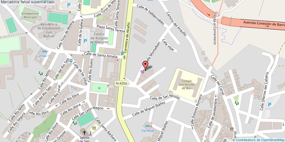 mapa Mercadona supermercado Teruel