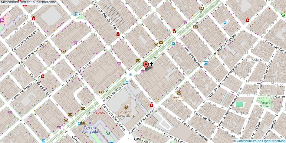 mapa Mercadona supermercado Torrent