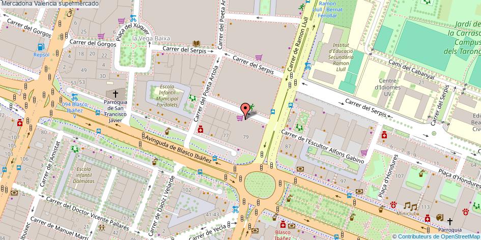 mapa Mercadona supermercado València