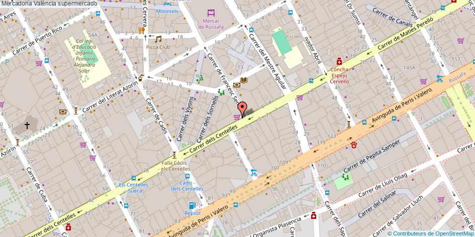 mapa Mercadona supermercado València