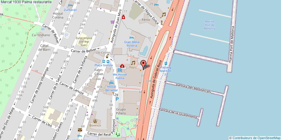 mapa Mercat 1930 restaurante Palma