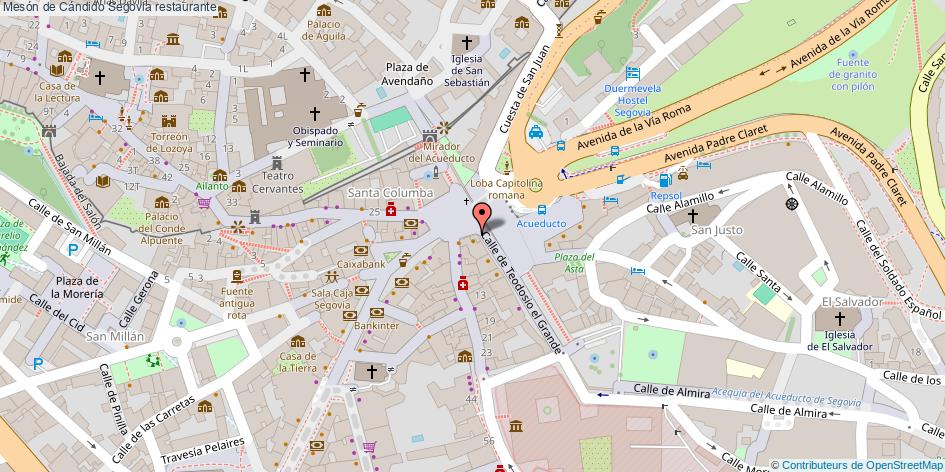 mapa Mesón de Cándido restaurante Segovia
