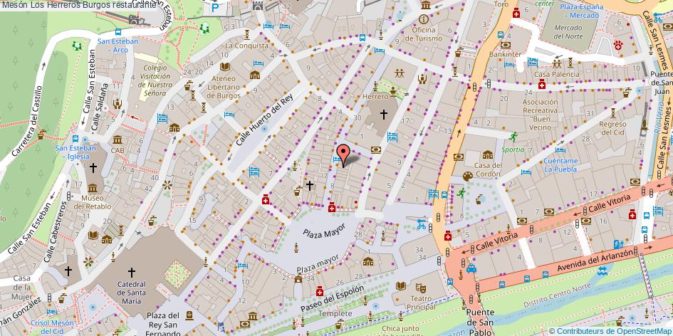 mapa Mesón Los Herreros restaurante Burgos