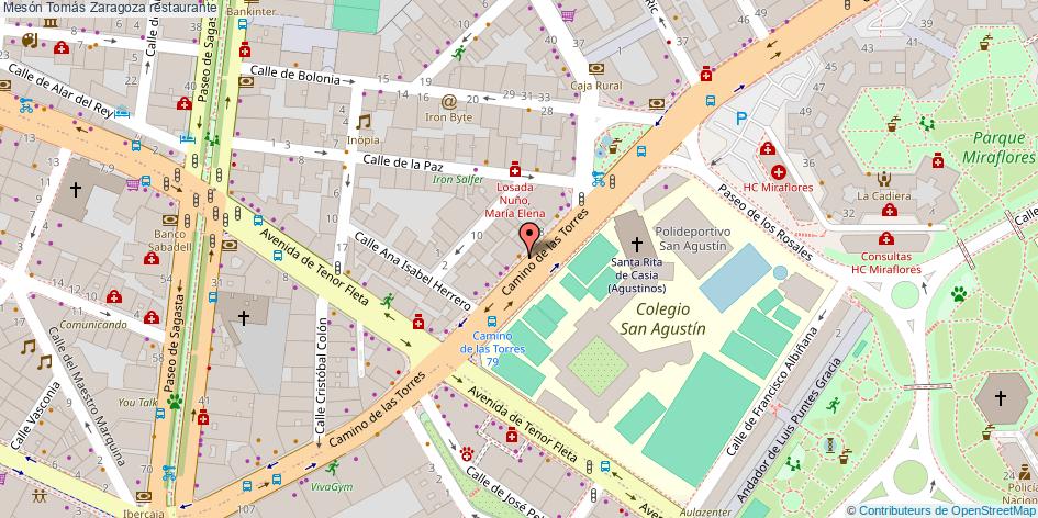 mapa Mesón Tomás restaurante Zaragoza
