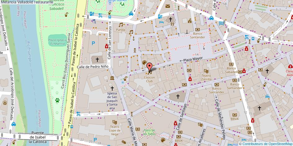 mapa Metanoia restaurante Valladolid