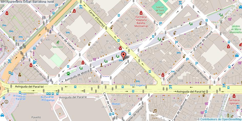 mapa MH Apartments Urban hotel Barcelona