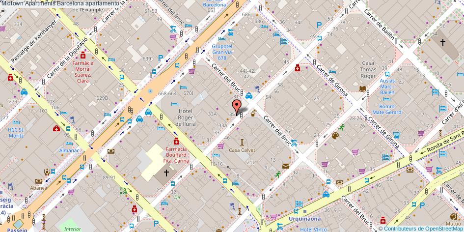 mapa Midtown Apartments apartamento Barcelona