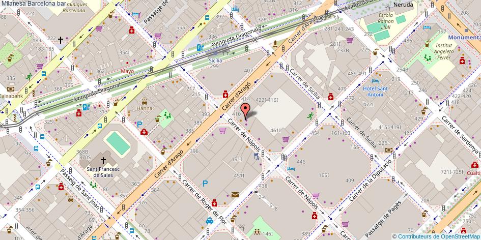 mapa Milanesa bar Barcelona