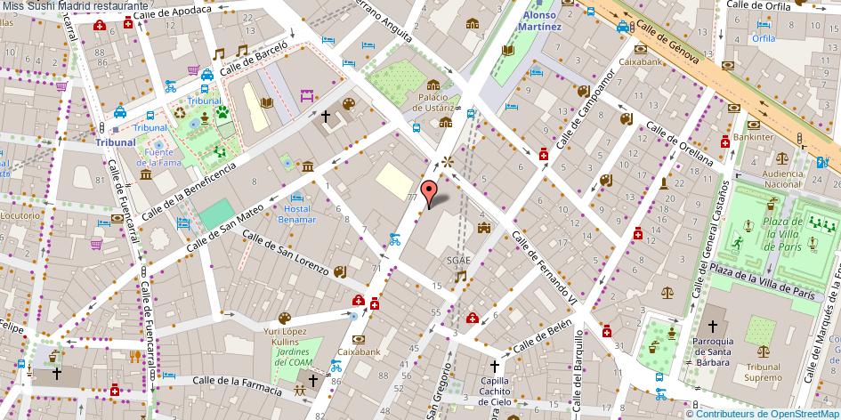 mapa Miss Sushi restaurante Madrid