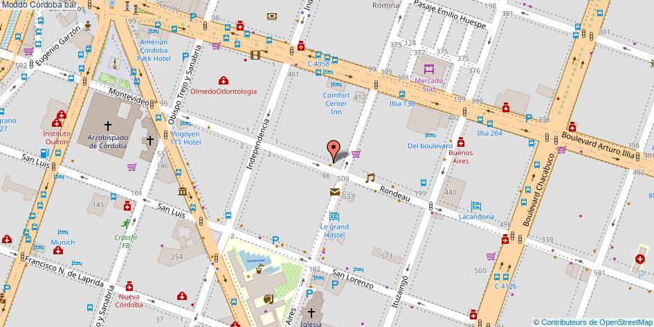 mapa Moddo bar Córdoba