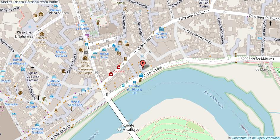 mapa Moriles Ribera restaurante Córdoba