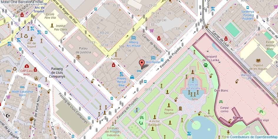 mapa Motel One hotel Barcelona