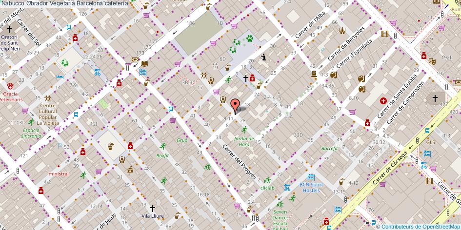 mapa Nabucco Obrador Vegetarià cafetería Barcelona