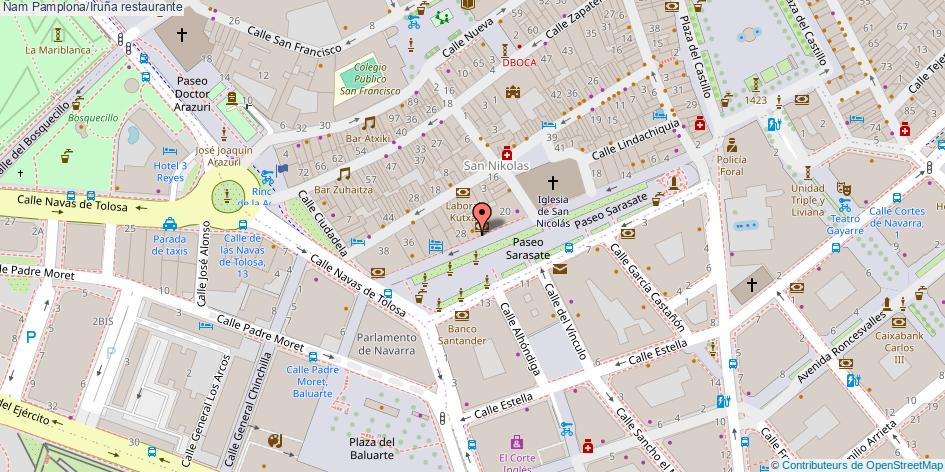 mapa Ñam restaurante Pamplona/Iruña