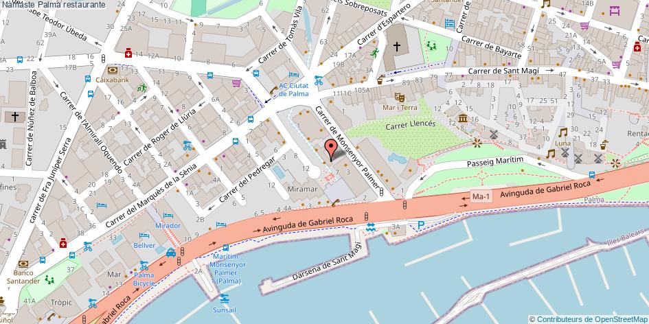mapa Nàmaste restaurante Palma