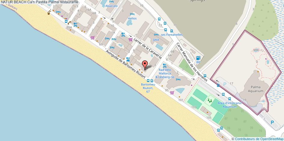 mapa NATUR BEACH Ca'n Pastilla restaurante Palma