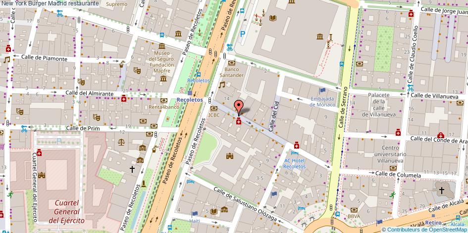 mapa New York Burger restaurante Madrid