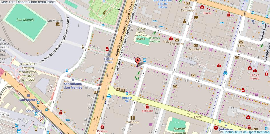 mapa New York Dinner restaurante Bilbao