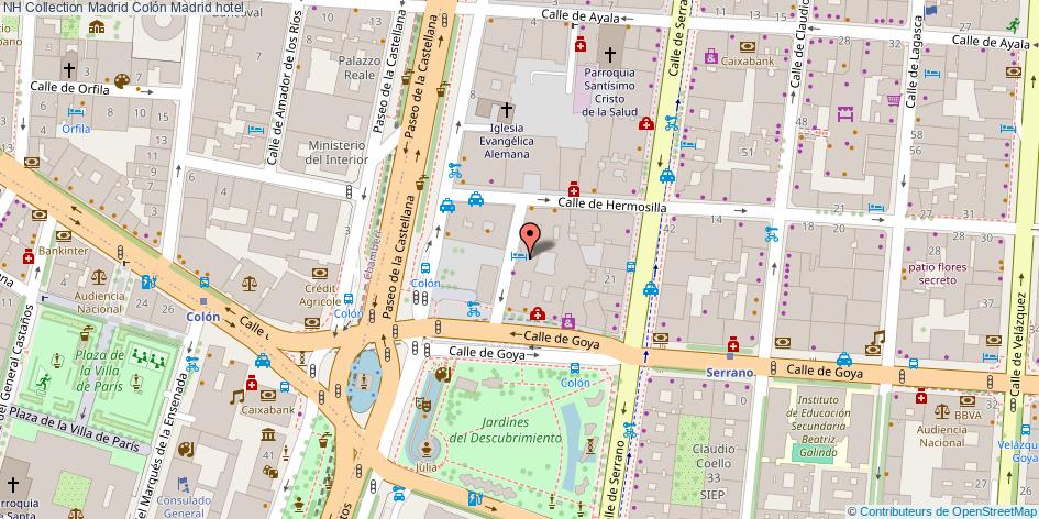 mapa NH Collection Madrid Colón hotel Madrid