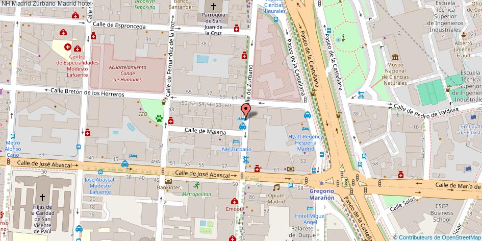mapa NH Madrid Zurbano hotel Madrid