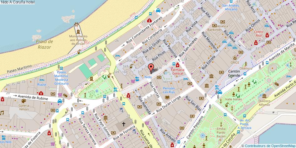 mapa Nido hotel A Coruña