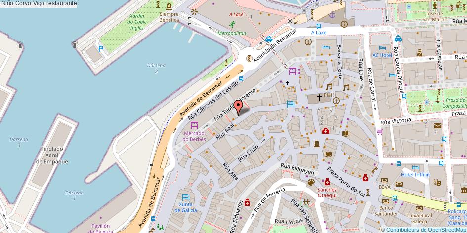 mapa Niño Corvo restaurante Vigo