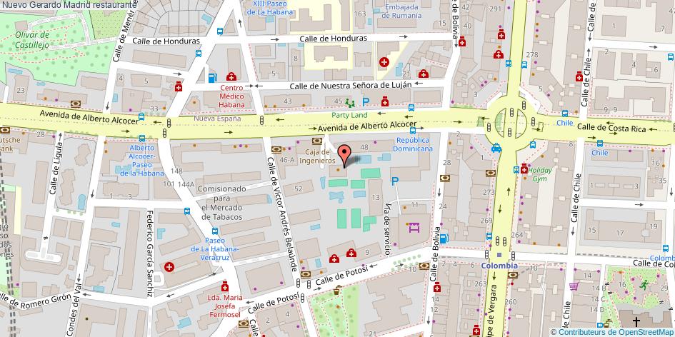 mapa Nuevo Gerardo restaurante Madrid