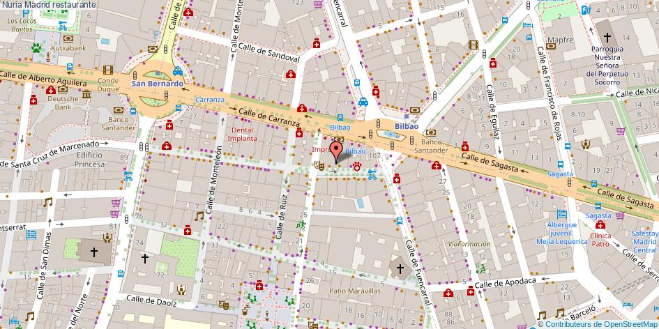 mapa Nuria restaurante Madrid