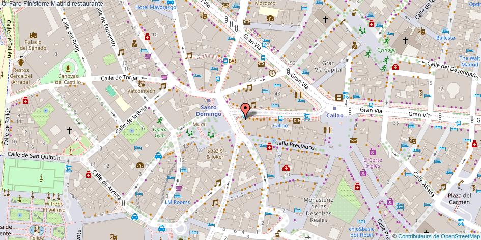 mapa O' Faro Finisterre restaurante Madrid