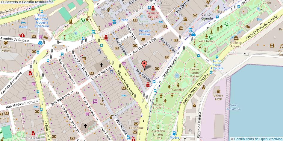mapa O' Secreto restaurante A Coruña