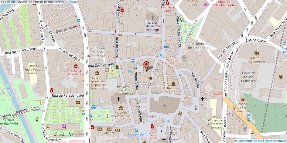 mapa O Lar da Sabela restaurante Ourense