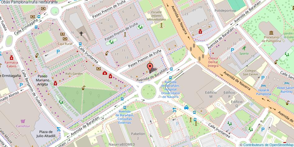 mapa Obas restaurante Pamplona/Iruña