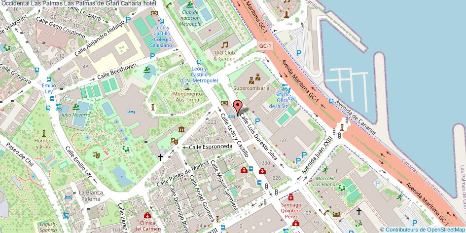 mapa Occidental Las Palmas hotel Las Palmas de Gran Canaria