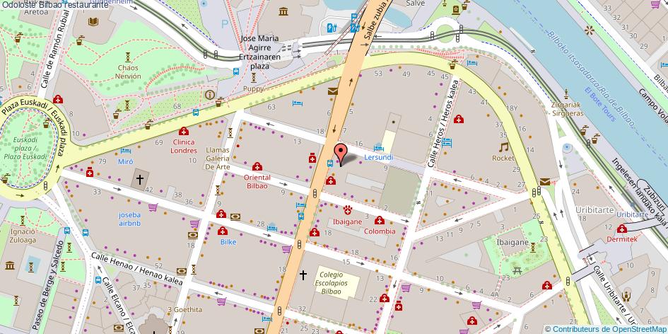 mapa Odoloste restaurante Bilbao