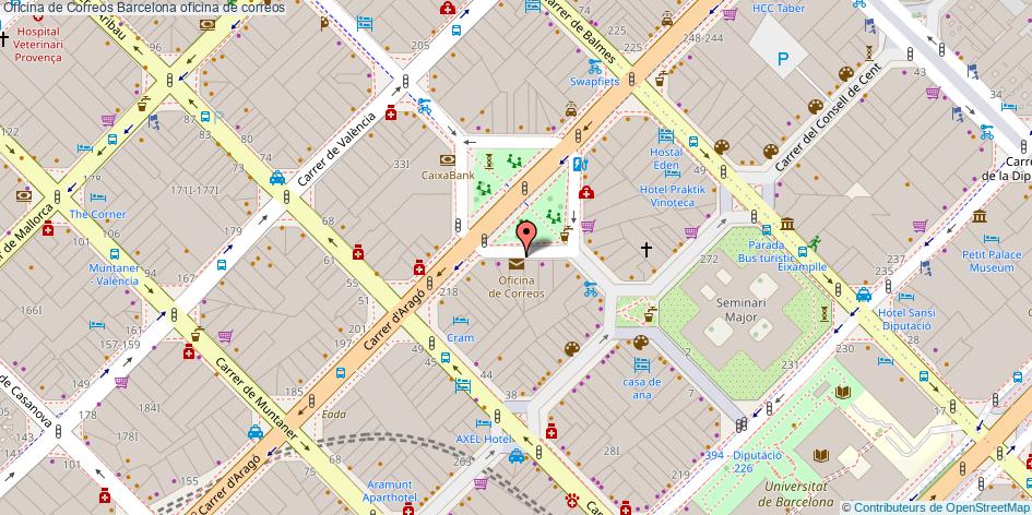 mapa Oficina de Correos oficina de correos Barcelona